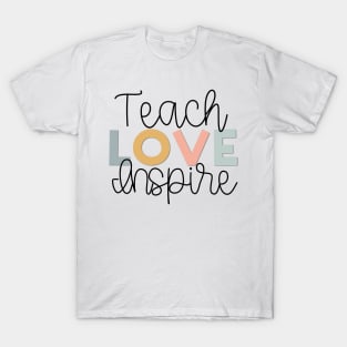 Teach Love Inspire Muted Rainbow T-Shirt